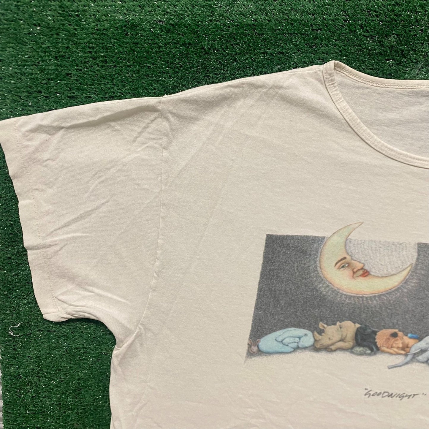 Vintage 90s Sleeping Animals Shirt Single Stitch Cute Nature