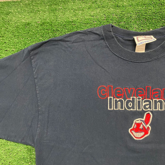 Vintage 90s Cleveland Indians Shirt Chief Wahoo MLB Logo Tee