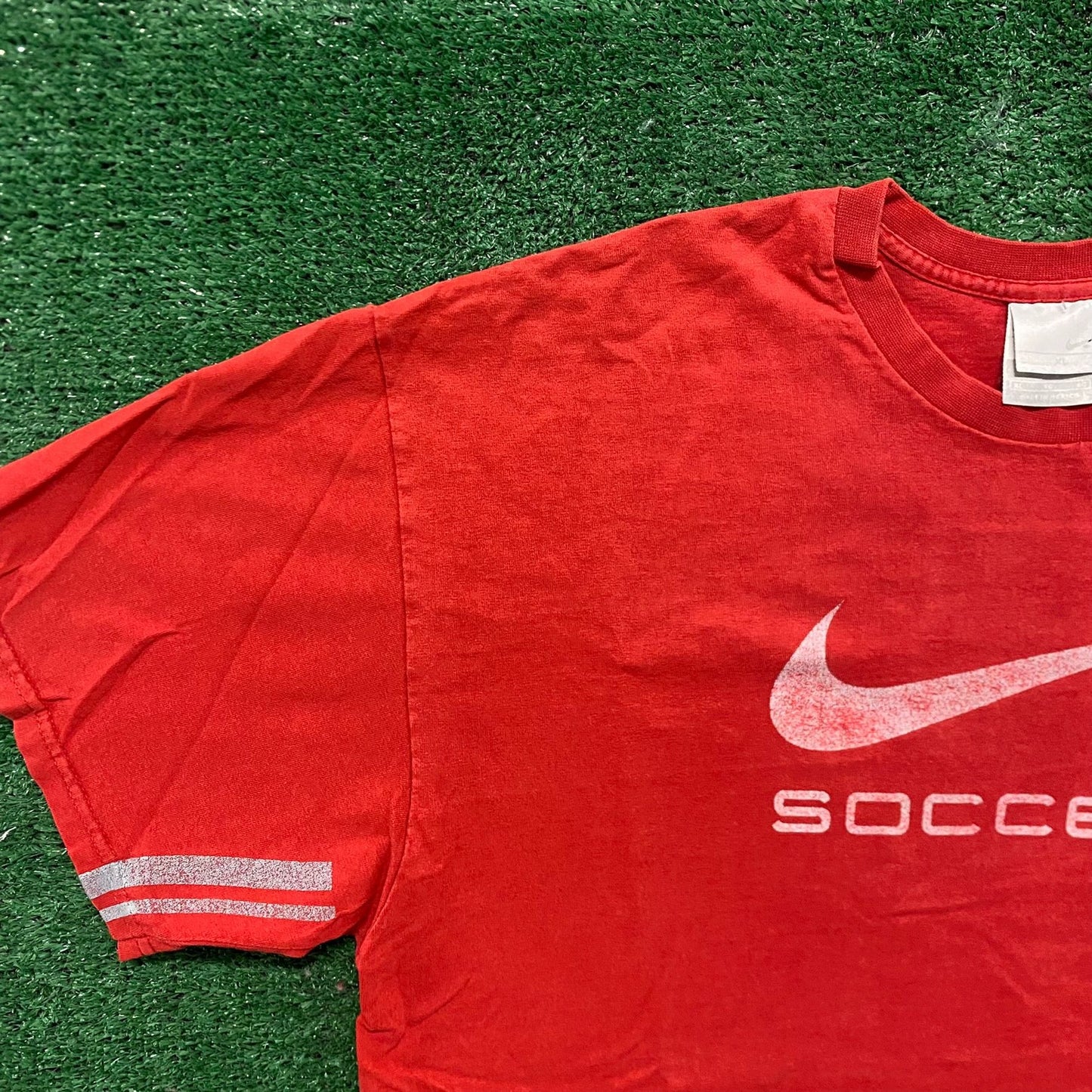 Vintage Y2K Nike Soccer Shirt Center Swoosh Logo Drill Tee