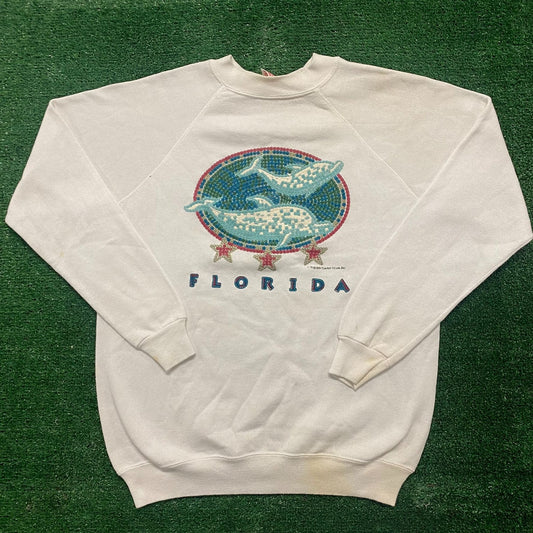 Vintage 90s Florida Dolphins Nature Crewneck Sweatshirt