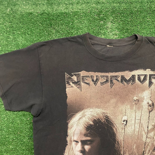 Vintage Y2K Nevermore Godless Endeavor Skull Metal Band Tee