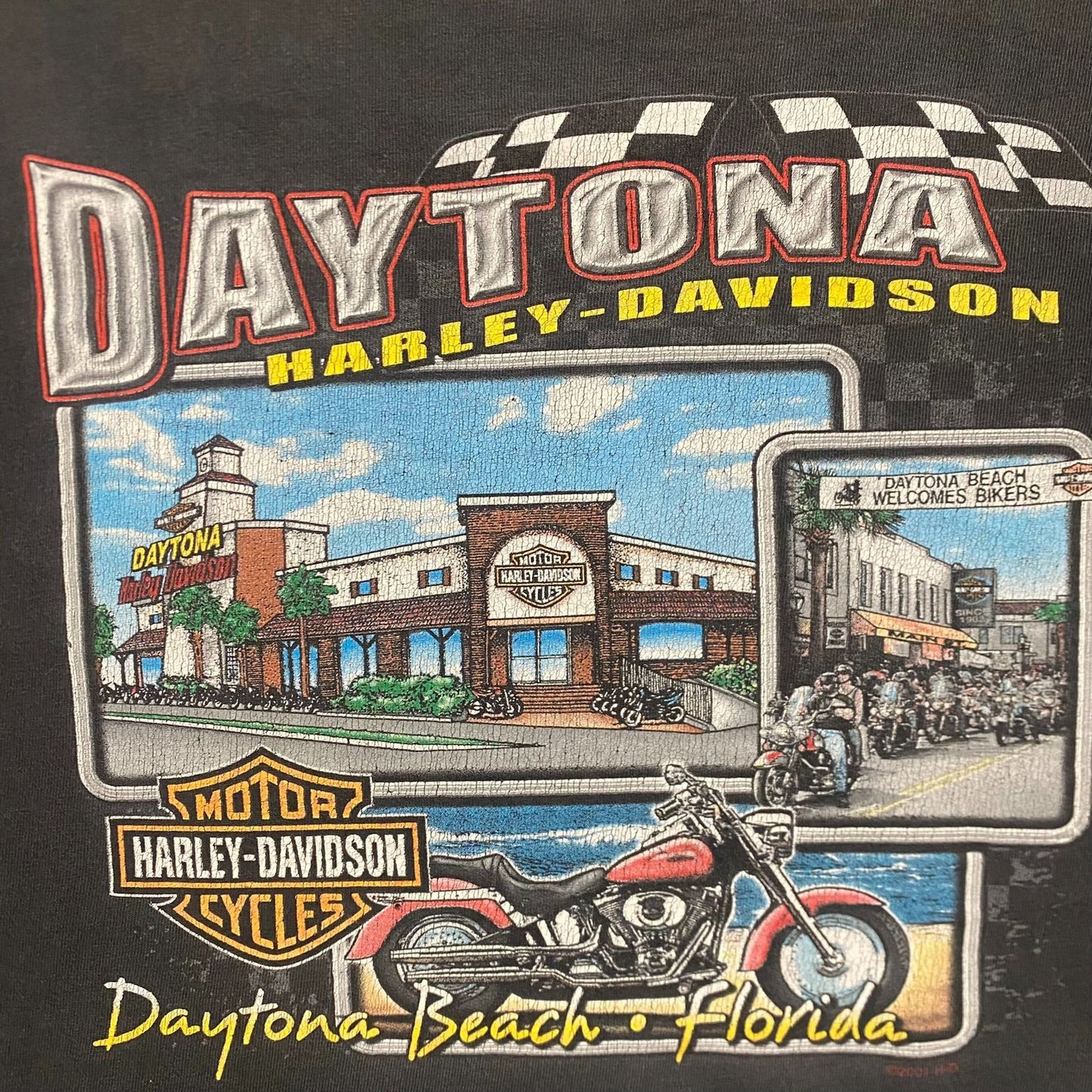 Vintage Y2K Harley Davidson Motorcycle Daytona Bike Week Tee