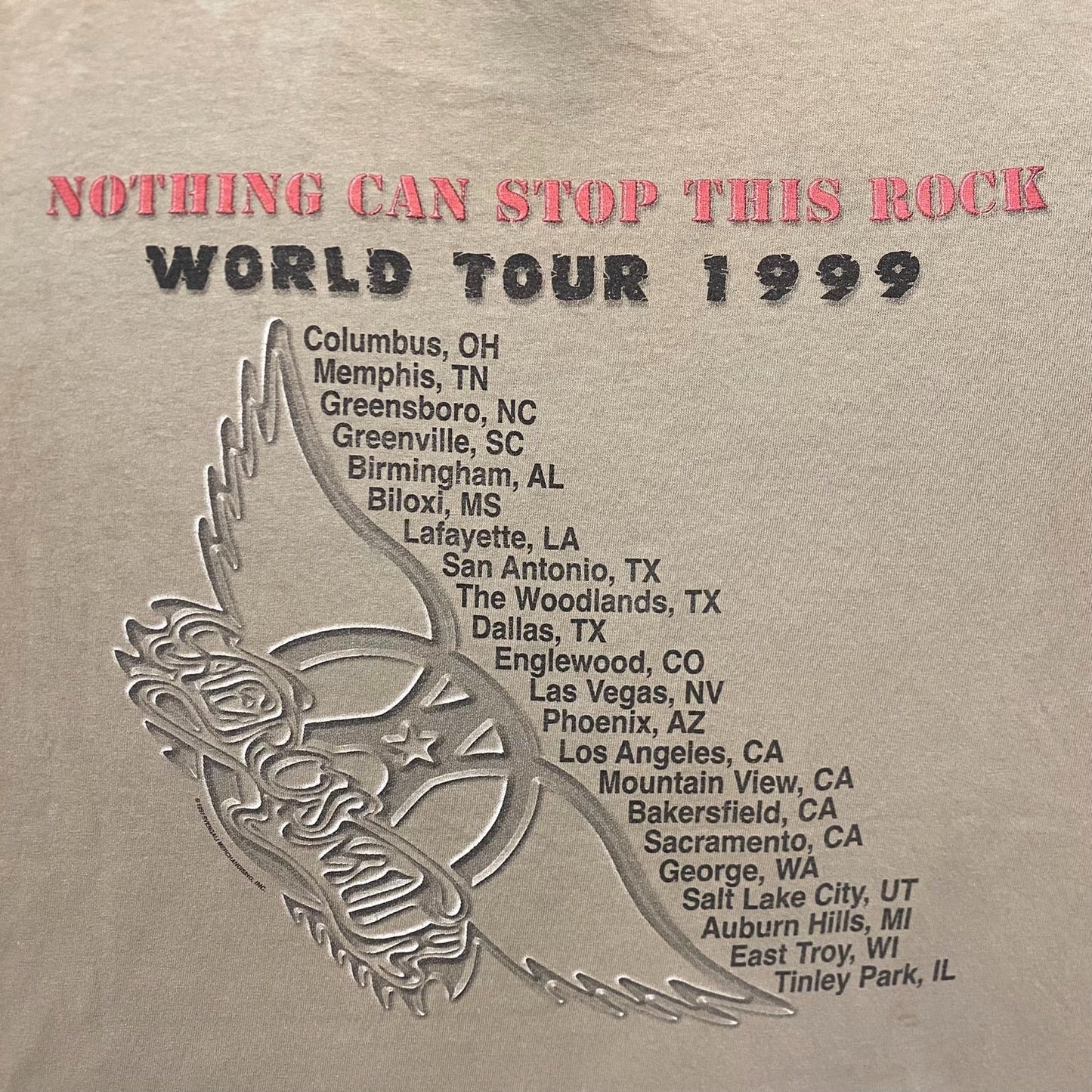 Vintage 90s Essential Aerosmith Tour Wings Rock Band T-Shirt
