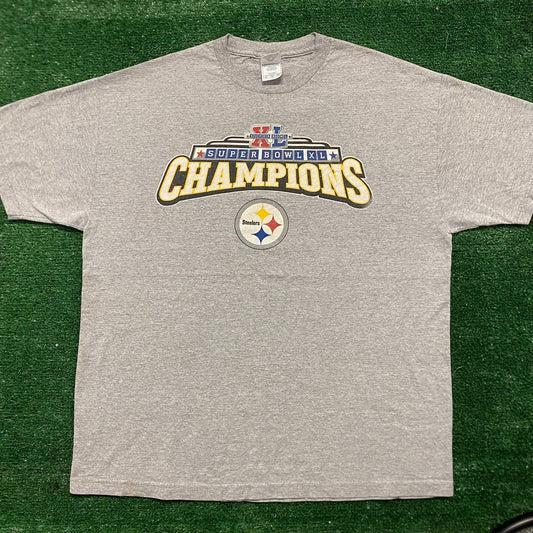 Vintage Y2K Pittsburgh Steelers Football Baggy NFL Gray Tee