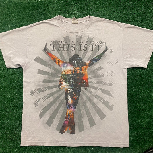 Vintage Y2K Michael Jackson This Is It Movie Music Band Tee