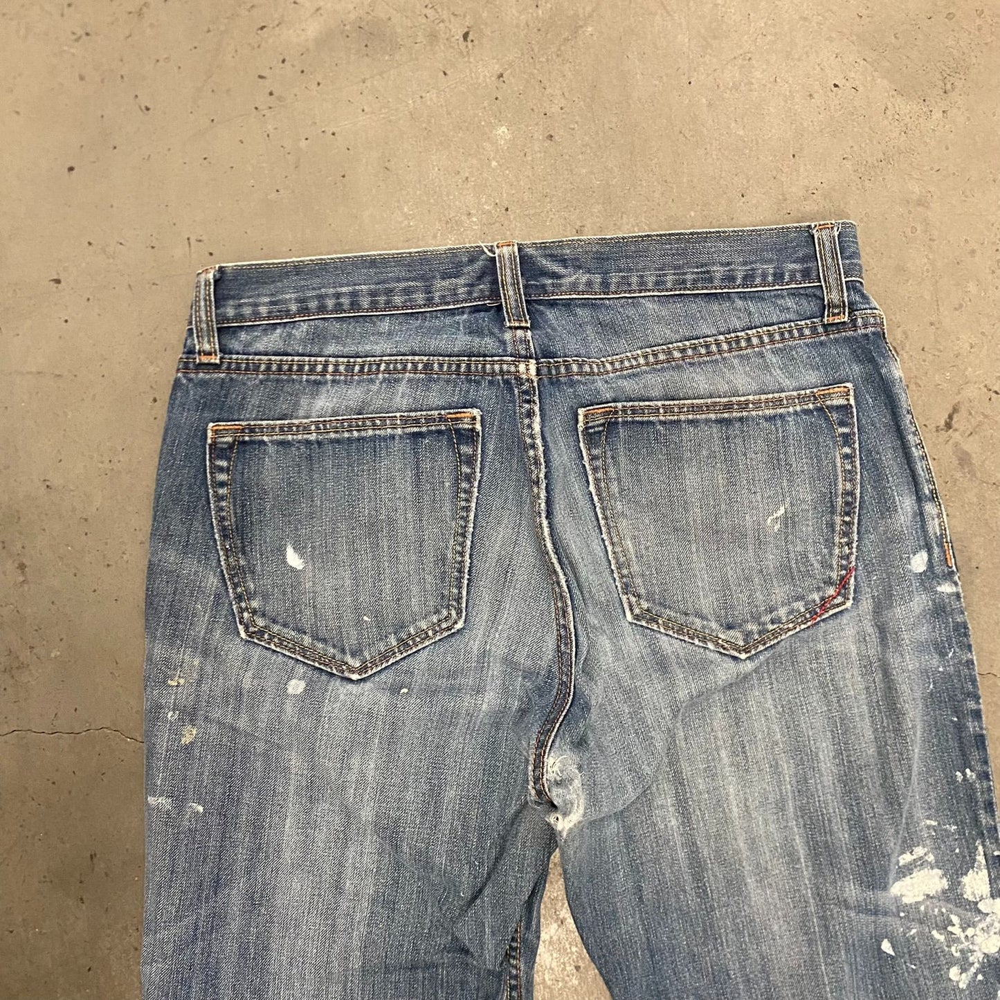 Vintage Y2K Boot Cut Essential Painted Faded Denim Jeans