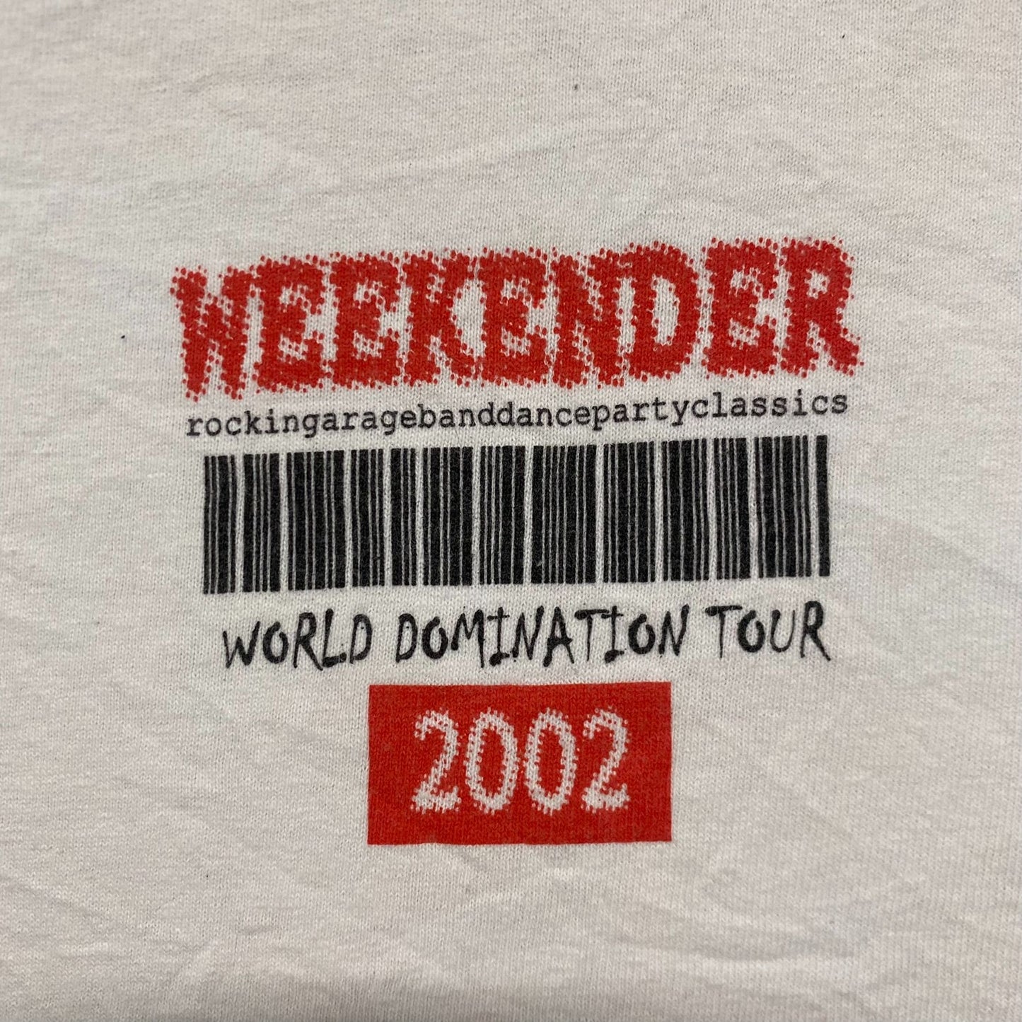 Vintage Y2K Barcode World Domination Tour Rock Band Tee