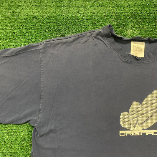 Vintage 90s Adidas Originals 3D Trefoil Shirt Sun Faded Tee