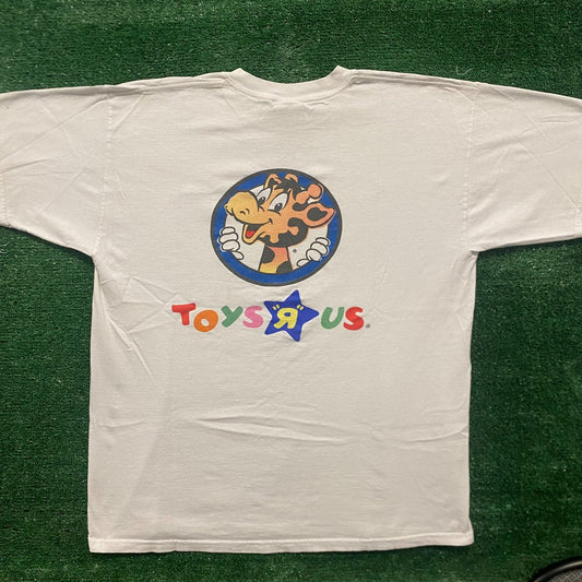 Vintage 90s Toys R Us Shirt Giraffe Logo White Chase Bank Tee