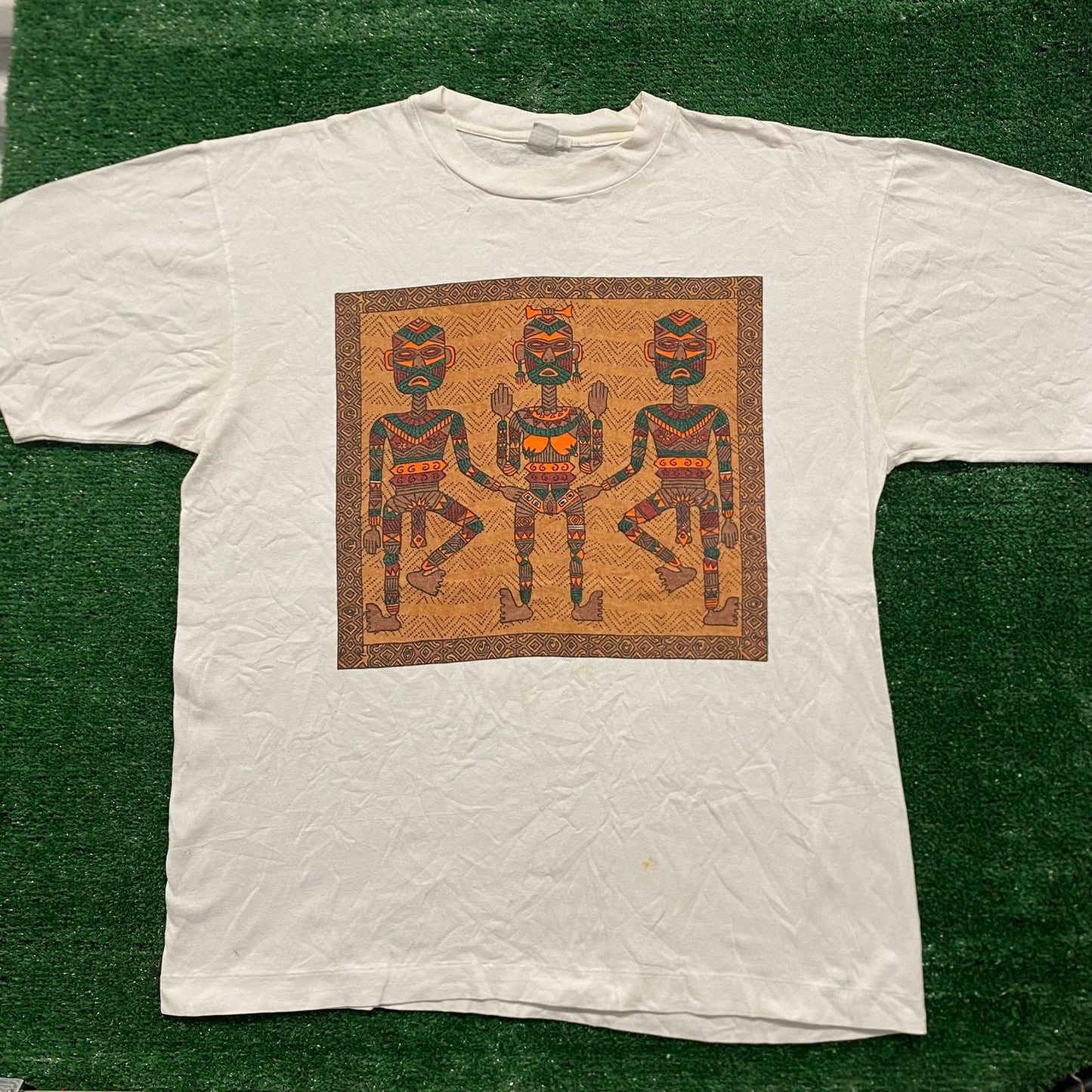 Vintage 90s Native Tribal Art Single Stitch Tourist T-Shirt