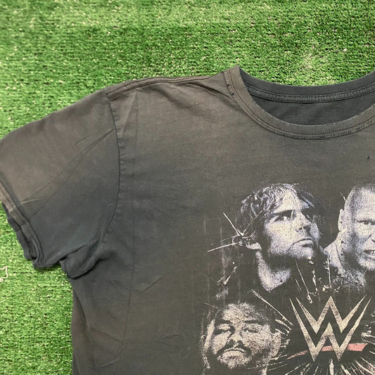 Vintage Y2K WWE Superstars Shirt Wrestling Sun Faded Punk Tee