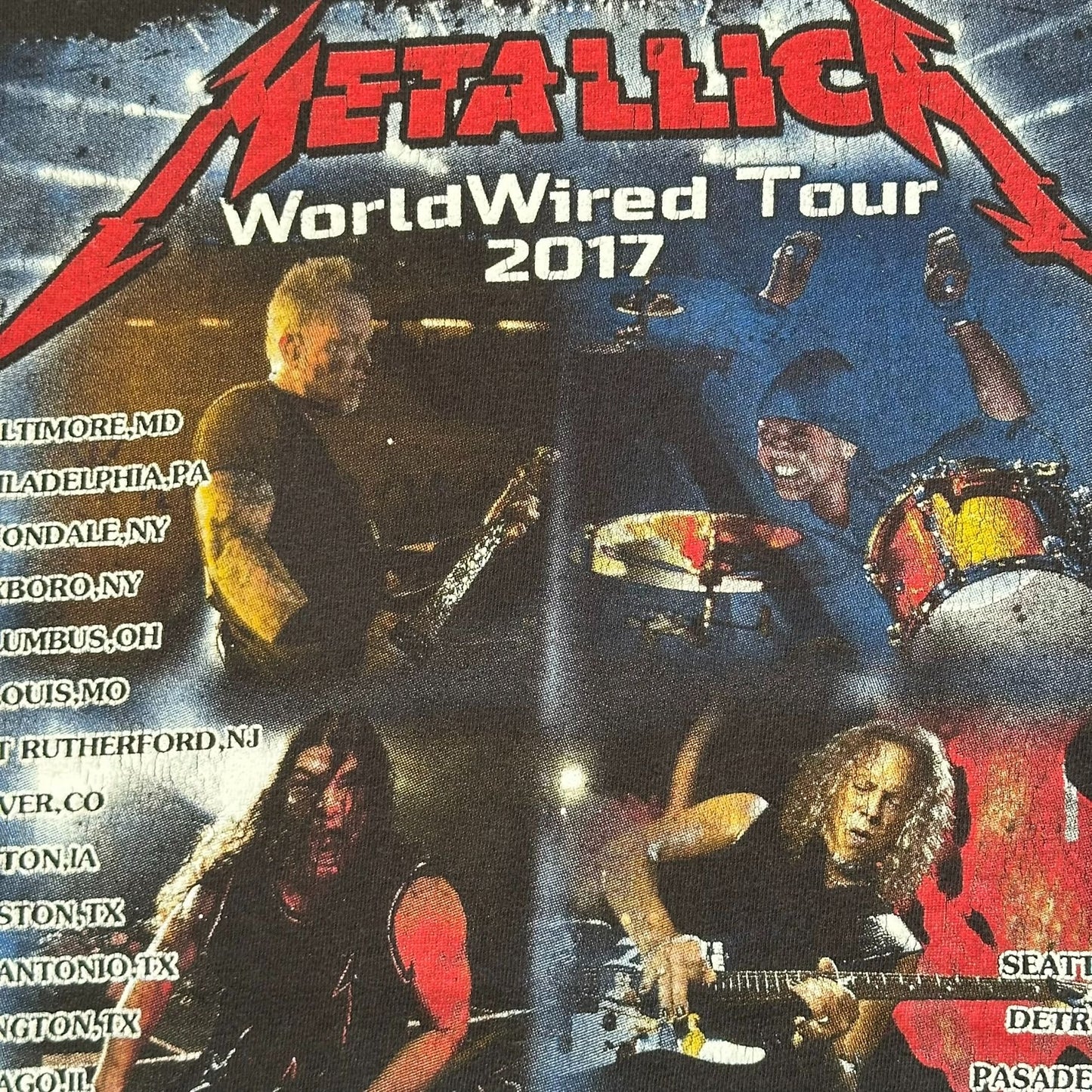 Metallica Hardwired To Self Destruct WorldWired Tour T-Shirt Black L Grunge Punk
