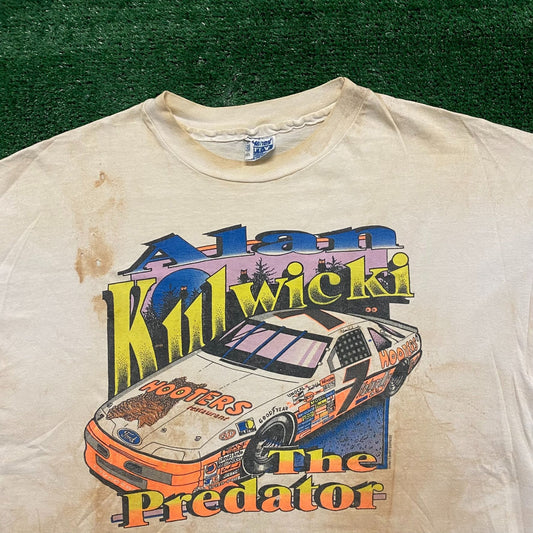 Alan Kulwicki Hooters Racing Vintage 90s NASCAR T-Shirt
