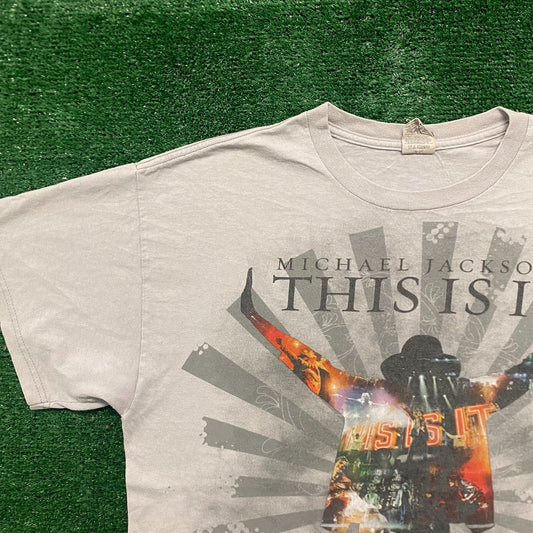 Vintage Y2K Michael Jackson This Is It Movie Music Band Tee