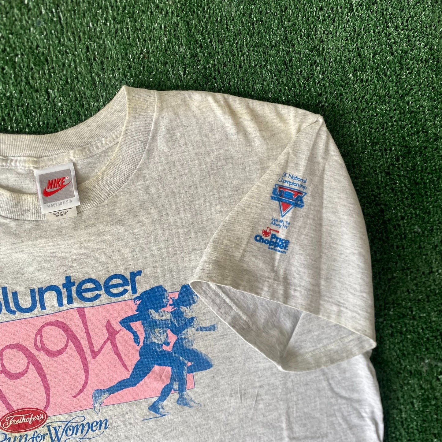 Vintage 90s Nike Running Shirt Single Stitch Volunteer Tee