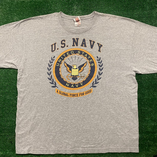 Vintage Y2K United States USN Navy Insignia Military Tee