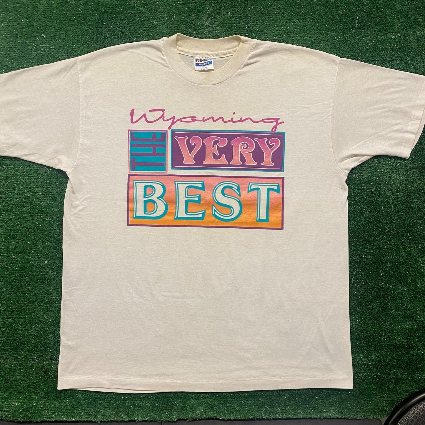 Vintage 80s Wyoming Quote Destination Single Stitch Tee