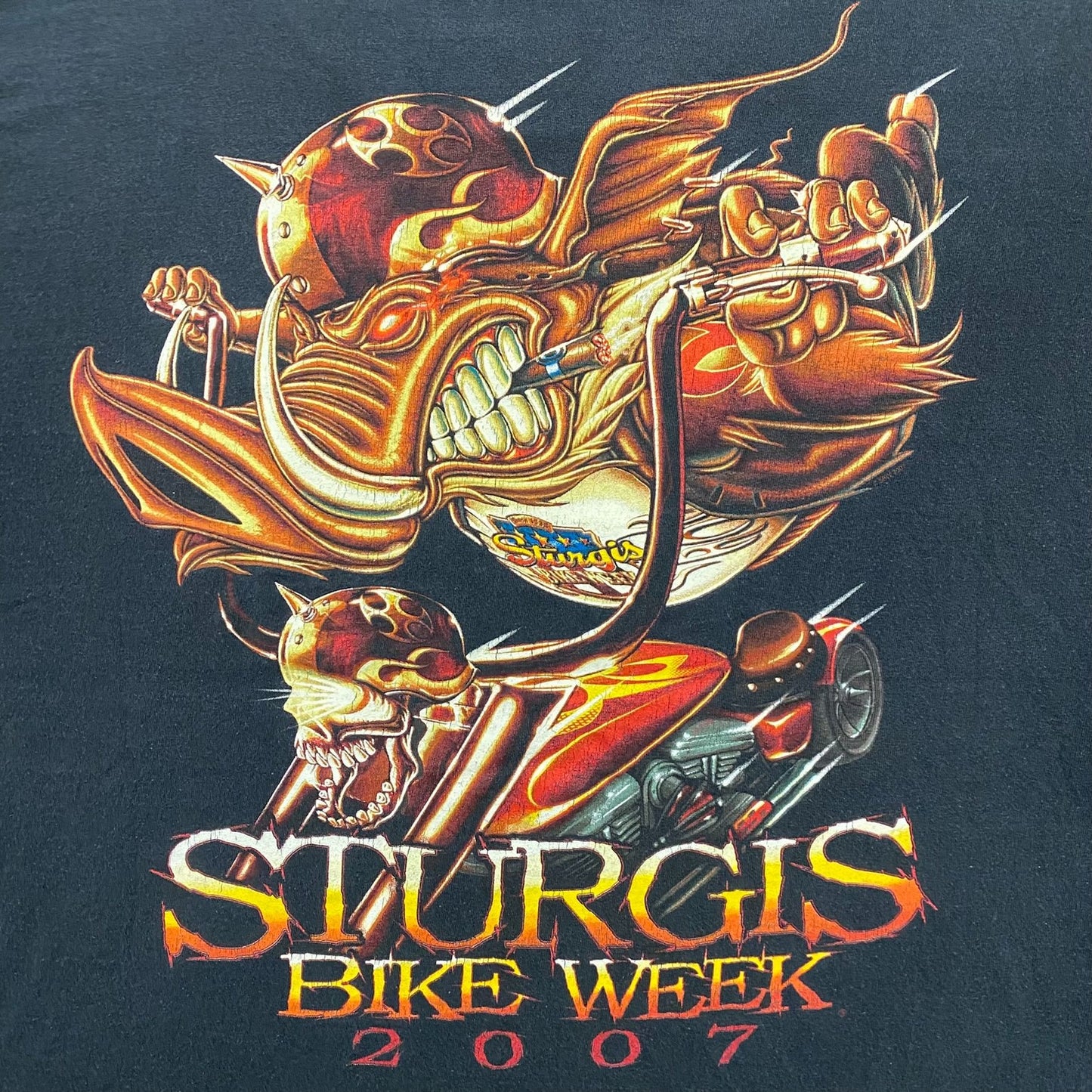 Vintage Y2K Essential Sun Faded Sturgis Bike Week T-Shirt
