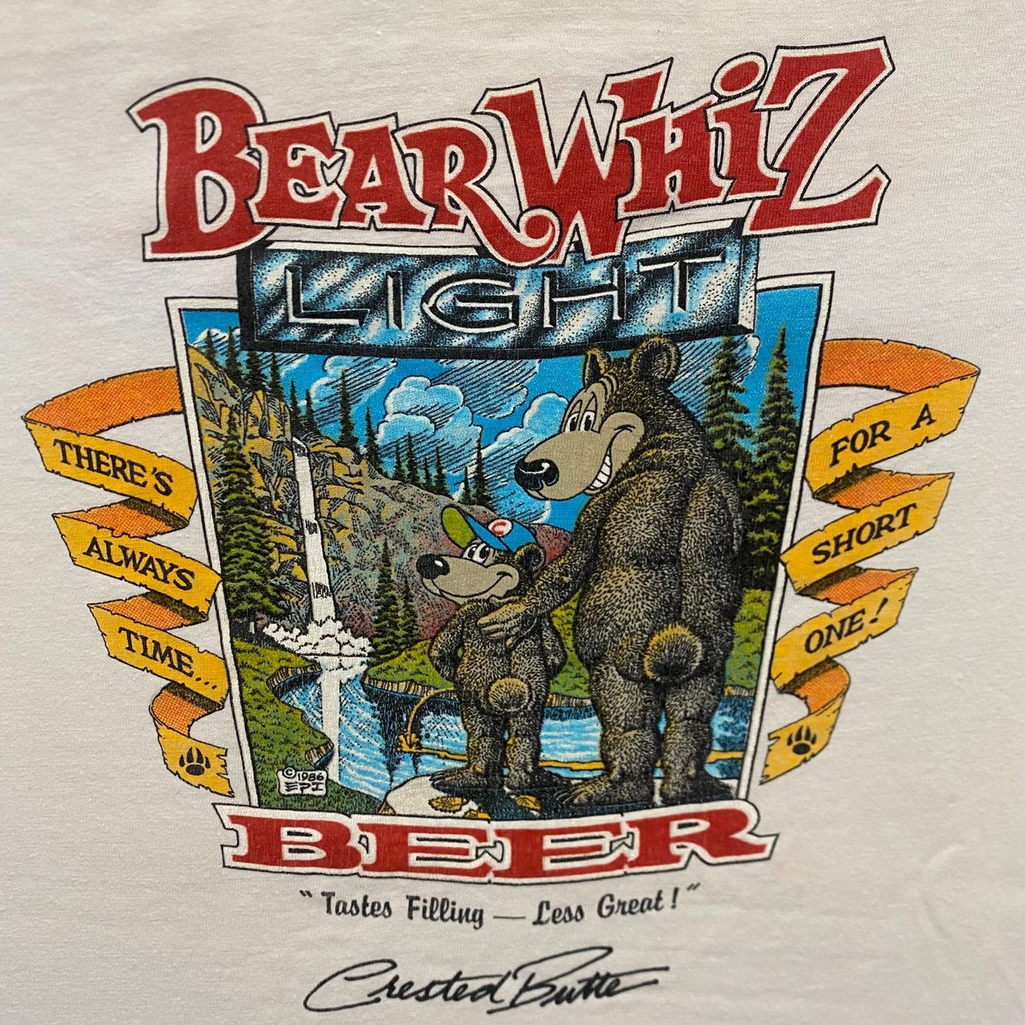 Vintage 80s Bear Whiz Beer Shirt Single Stitch Parody Tee