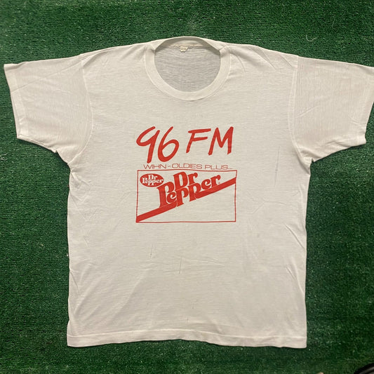 Vintage 80s Dr. Pepper Shirt Soda Single Stitch FM Radio Tee