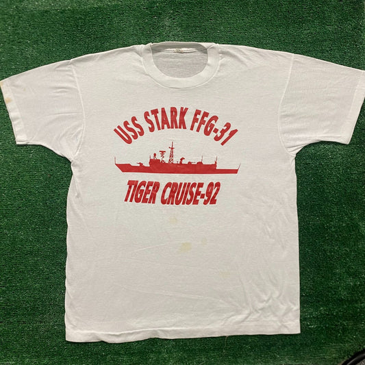 Vintage 90s US Navy USS Stark Single Stitch Military Tee
