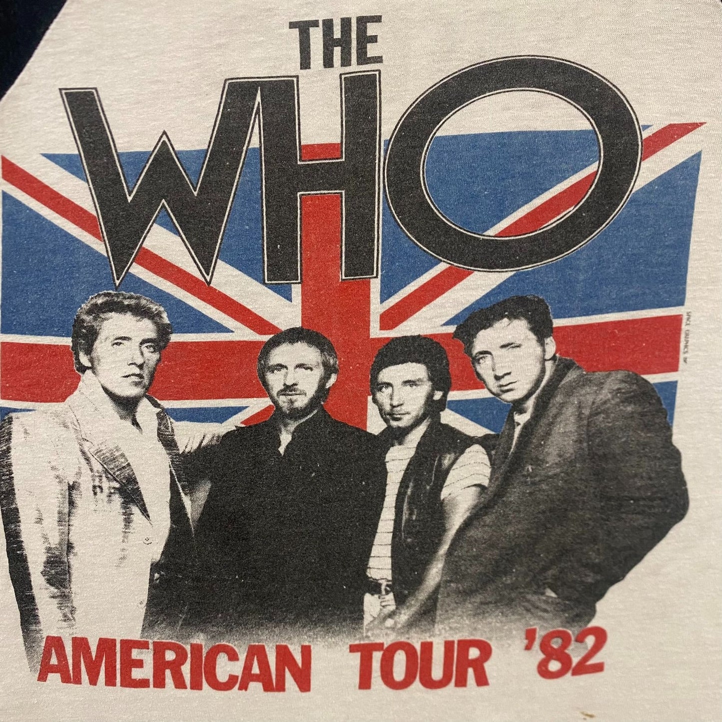 Vintage 80s The Who American Tour 1982 Rock Band Raglan Tee