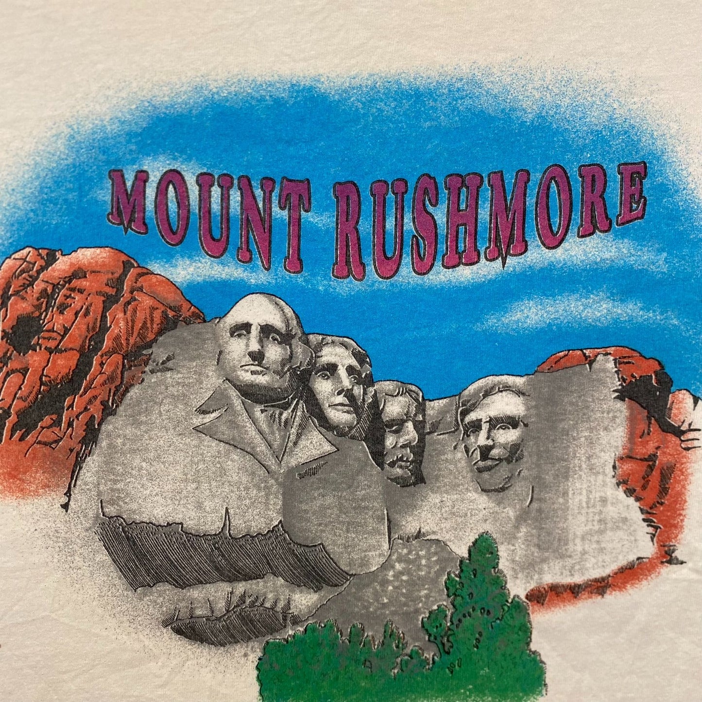 Vintage 90s Mount Rushmore Funny Tourist Humor T-Shirt
