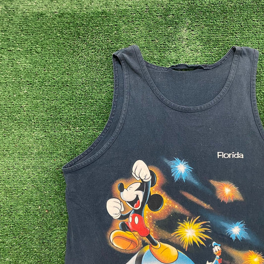 Vintage Y2K Disney World Fireworks Mickey 2002 Cartoon Tank