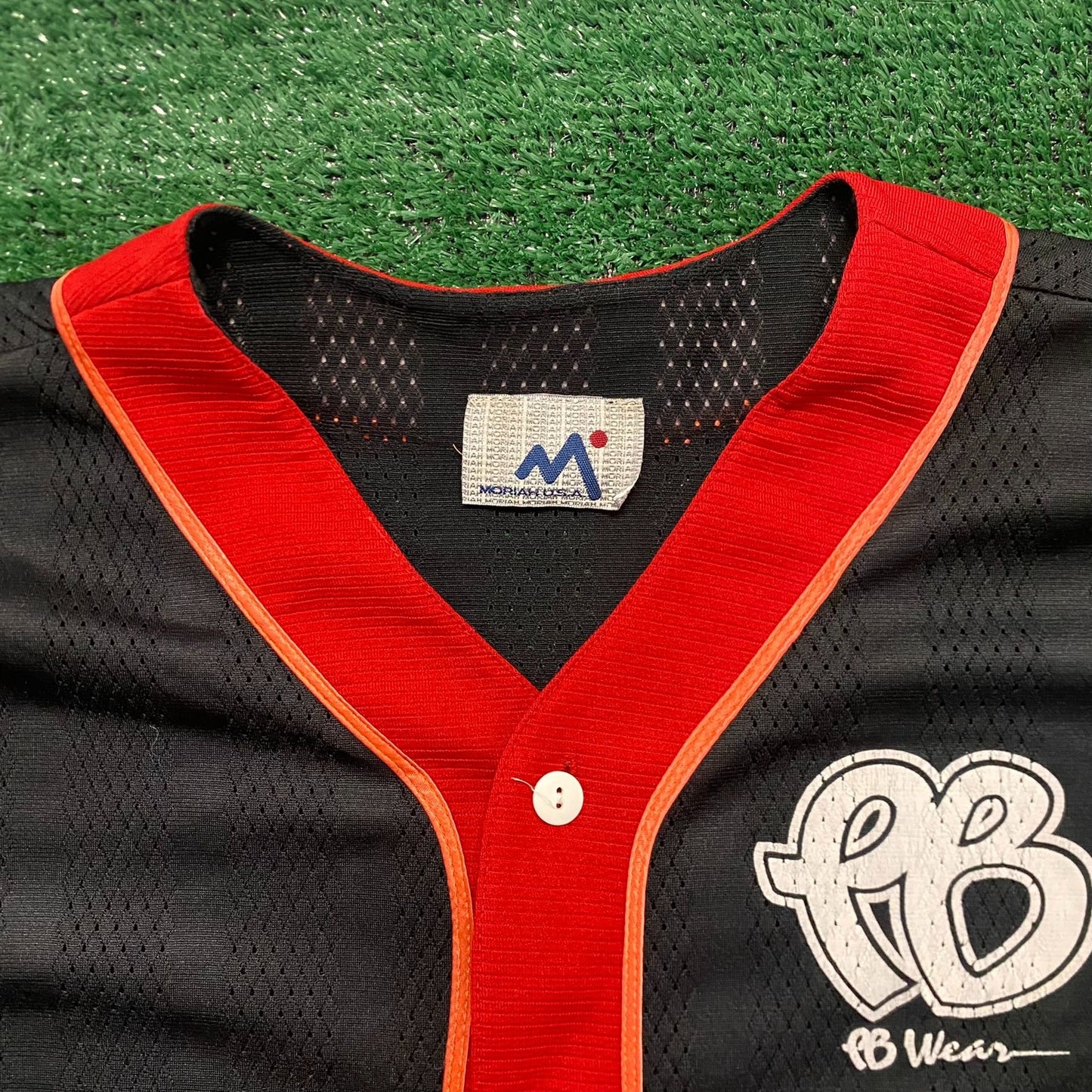 Vintage 90s PB Monogram Striped Sports Baseball Jersey