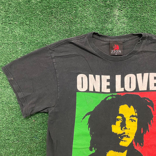 Vintage Y2K Bob Marley One Love Zion Essential Band T-Shirt