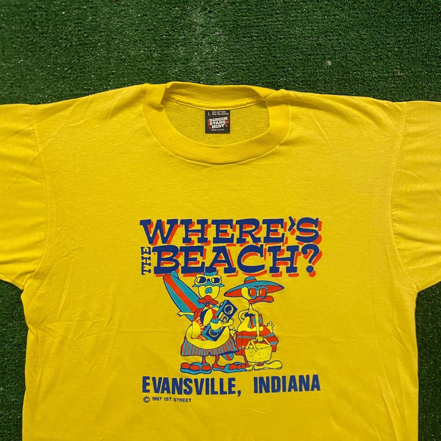 Vintage 80s Essential Indiana Beach Duck Tourist T-Shirt