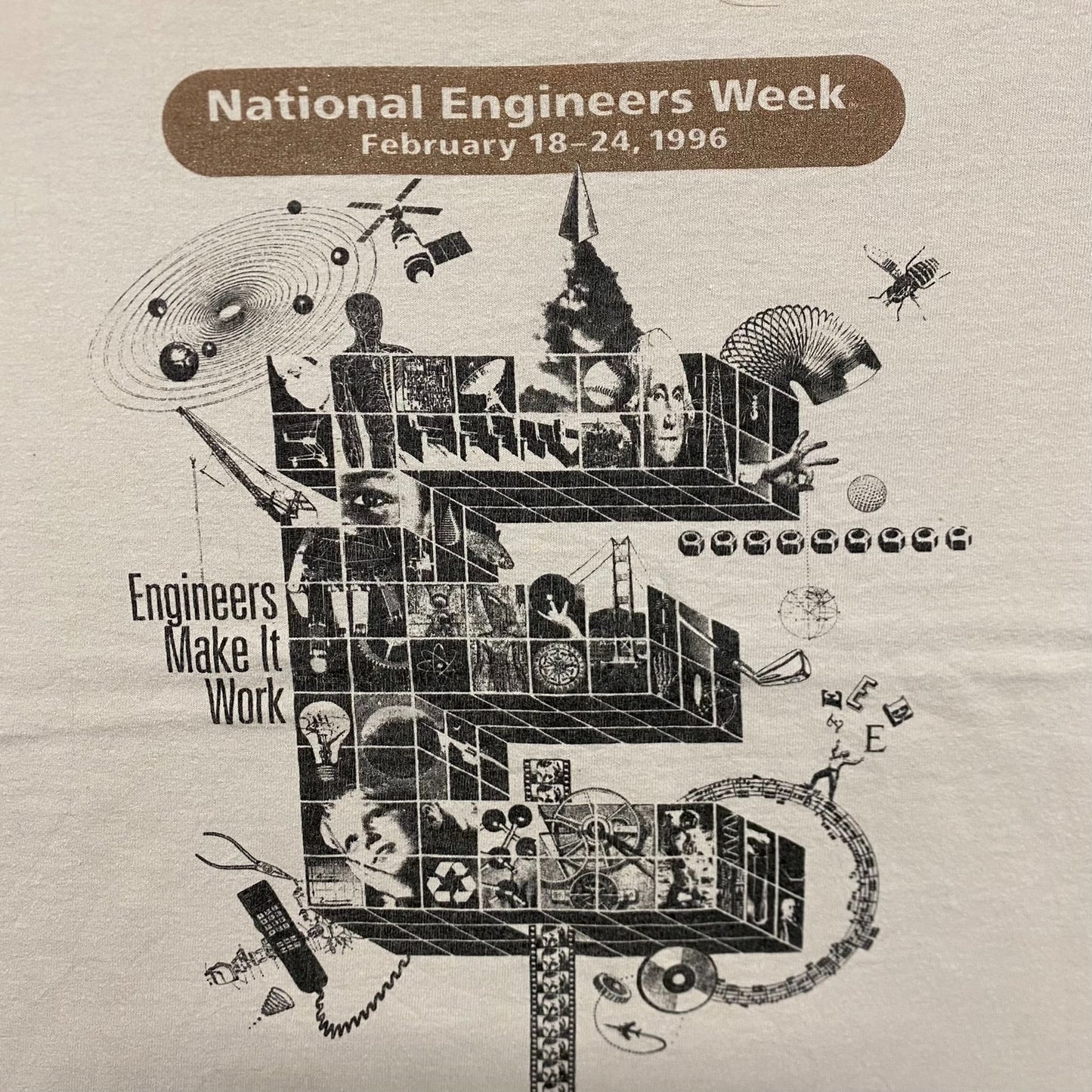 Vintage 90s Engineer Week Science STEM Career Artwork Tee