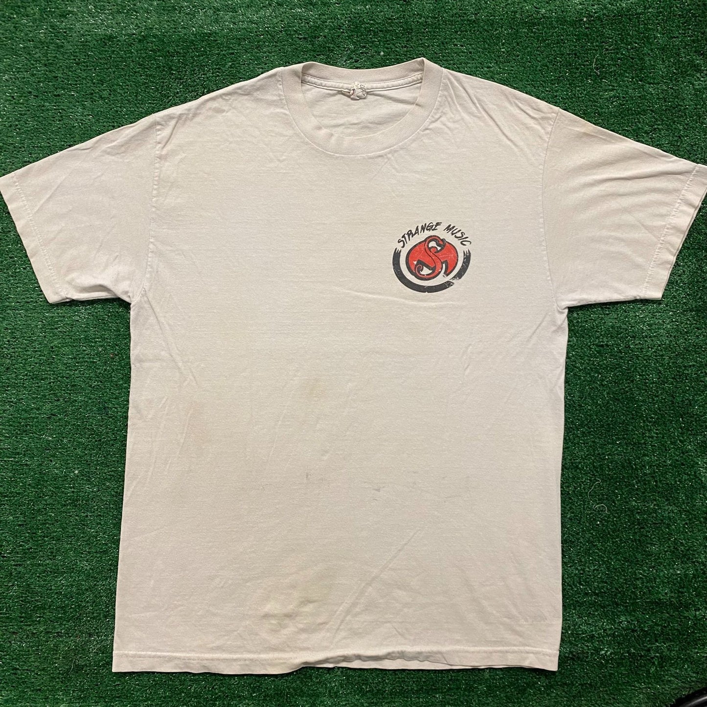 Vintage Y2K Strange Music Logo Tech N9Ne Hip Hop Rap Tee