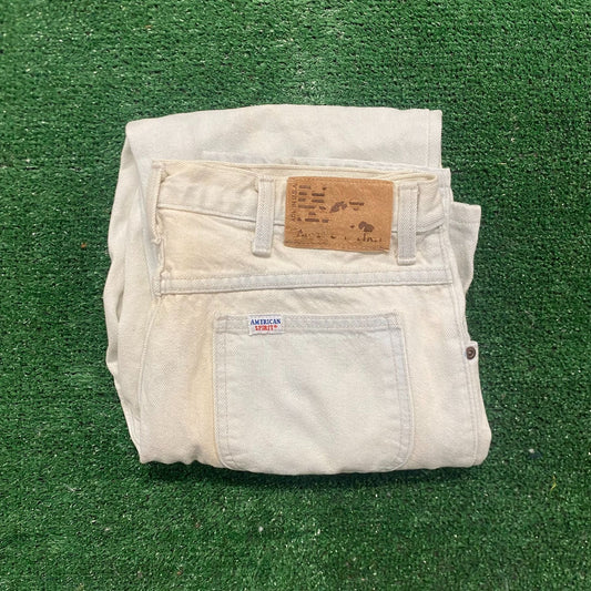 Vintage 90s White Denim Essential Relaxed Work Baggy Jeans
