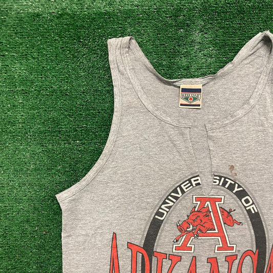 Vintage 80s Arkansas Razorbacks Hogs College Sports Tank Top