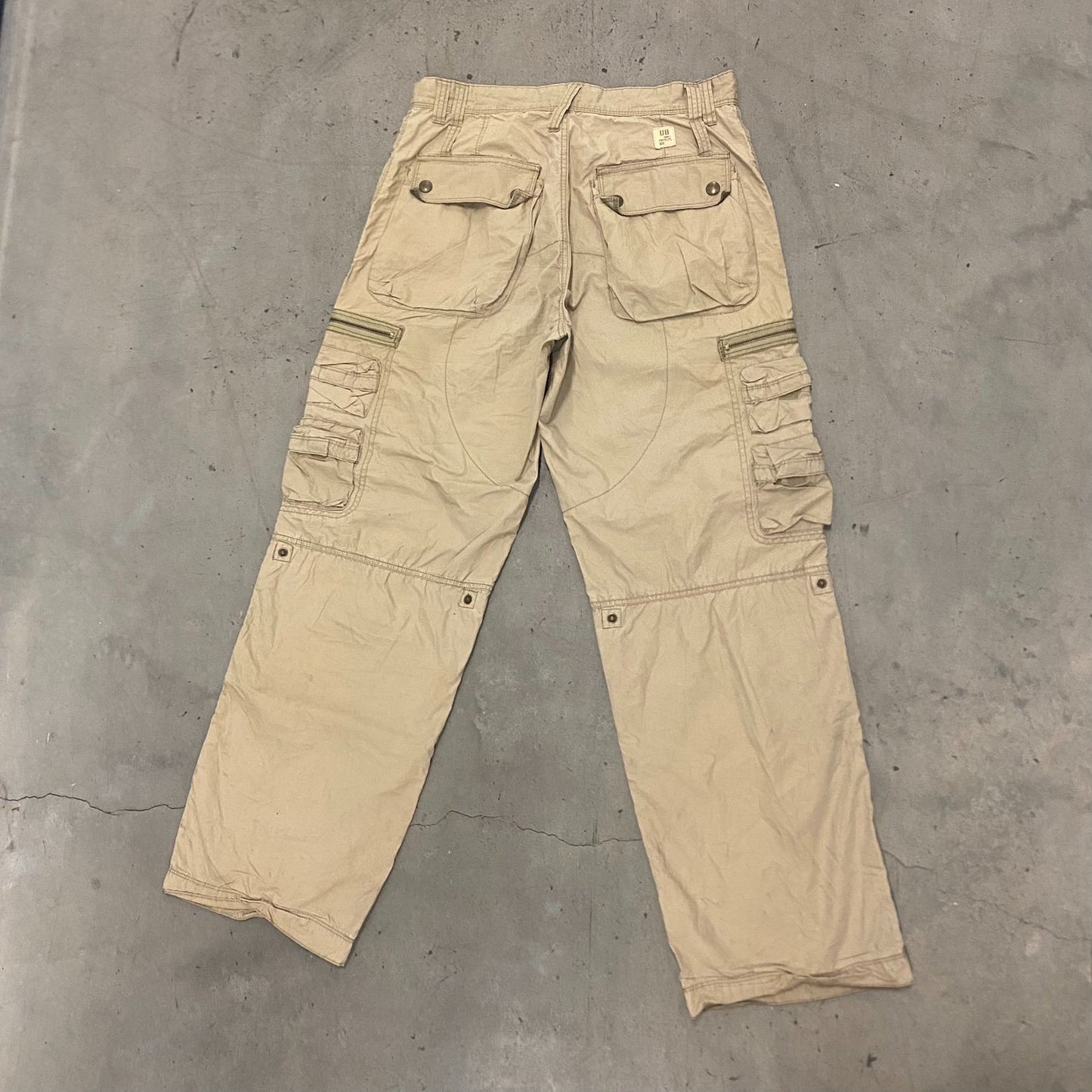 Vintage Y2K Khaki Cargo Pants Utility Tonal Drill Bottoms