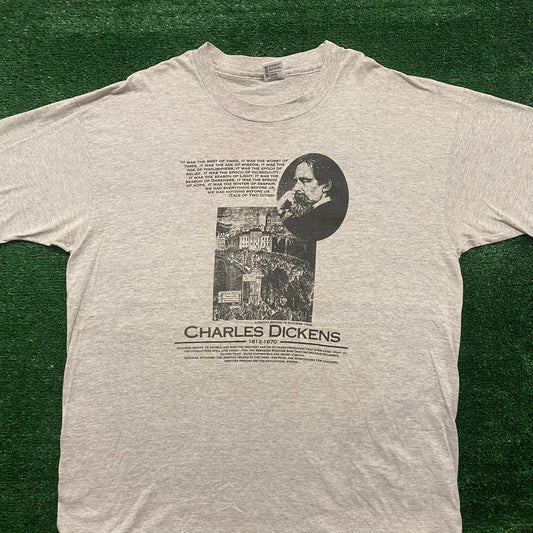 Vintage 90s Charles Dickens Shirt Author Literature Tee