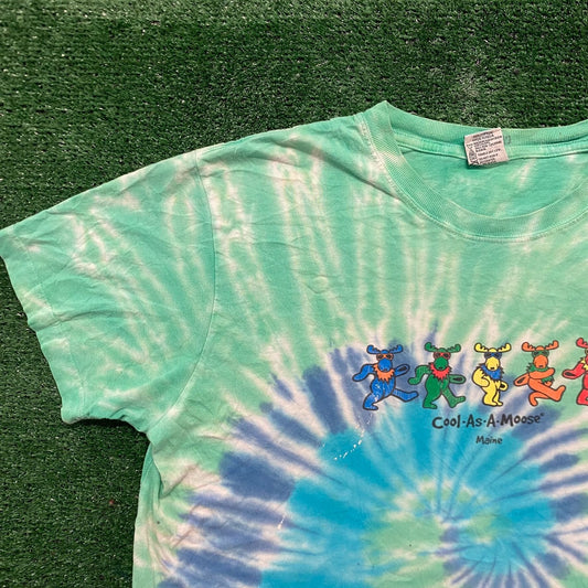Vintage Y2K Baggy Maine Moose Grateful Dead Tourist T-Shirt