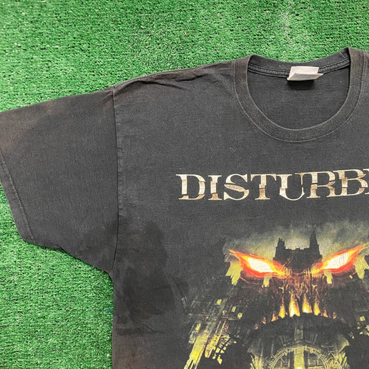 Vintage Y2K Sun Faded Disturbed Heavy Metal Rock Band Tee