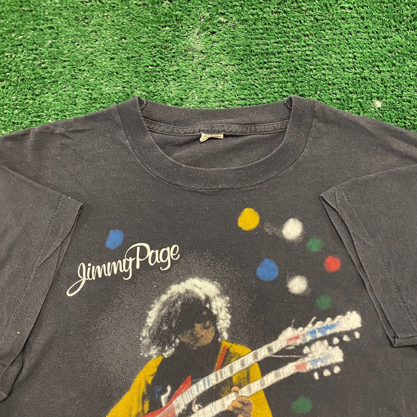 Vintage 80s Essential Jimmy Page Led Zeppelin Rock Band T-Shirt