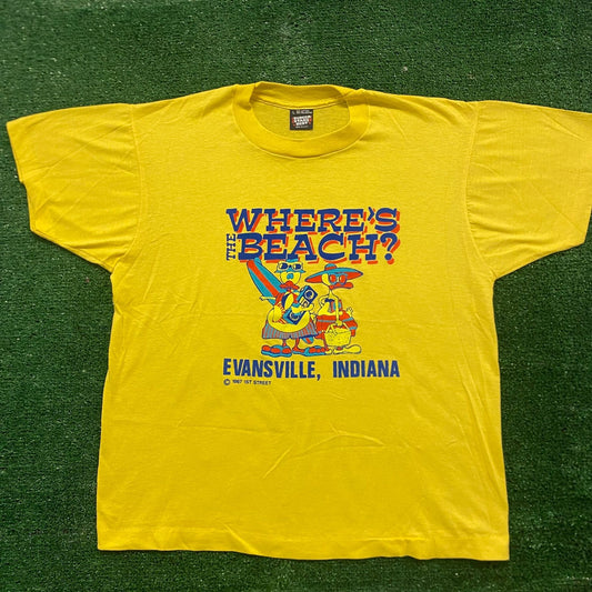 Vintage 80s Essential Indiana Beach Duck Tourist T-Shirt