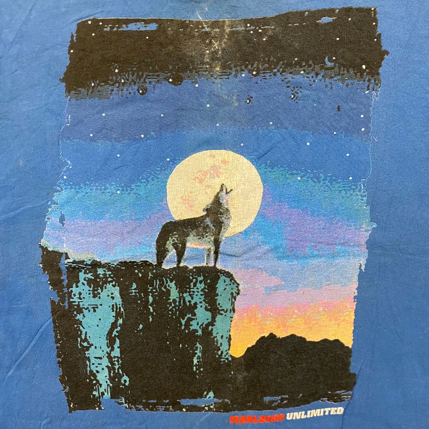 Vintage 90s Essential Marlboro Wolf Nature Western T-Shirt – Agent