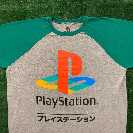 Sony Playstation Japan Vintage Gaming Raglan T-Shirt