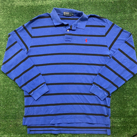 Vintage 90s Polo Ralph Lauren Essential Striped Rugby Shirt