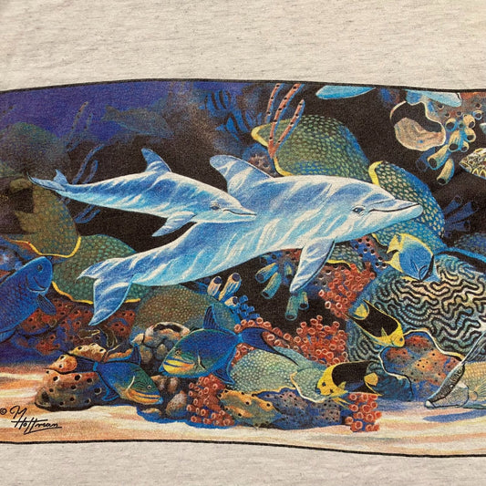 Vintage 90s Aquatic Animals Nature Fish Single Stitch Tee