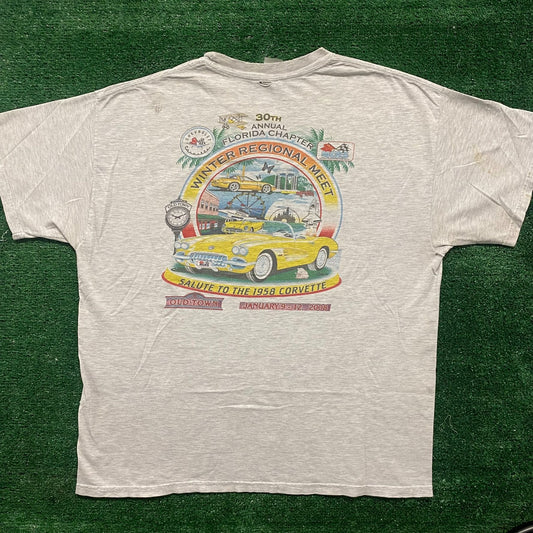 Vintage Y2K Corvette Racing Shirt Retro Automotive Logo Tee