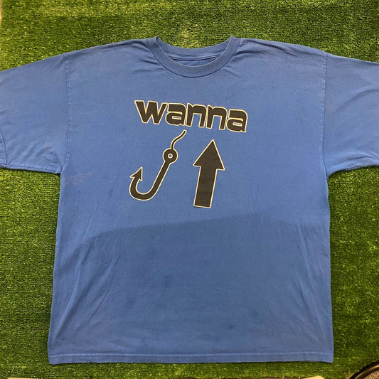 Wanna Hook Up Vintage Sex Fishing Humor T-Shirt