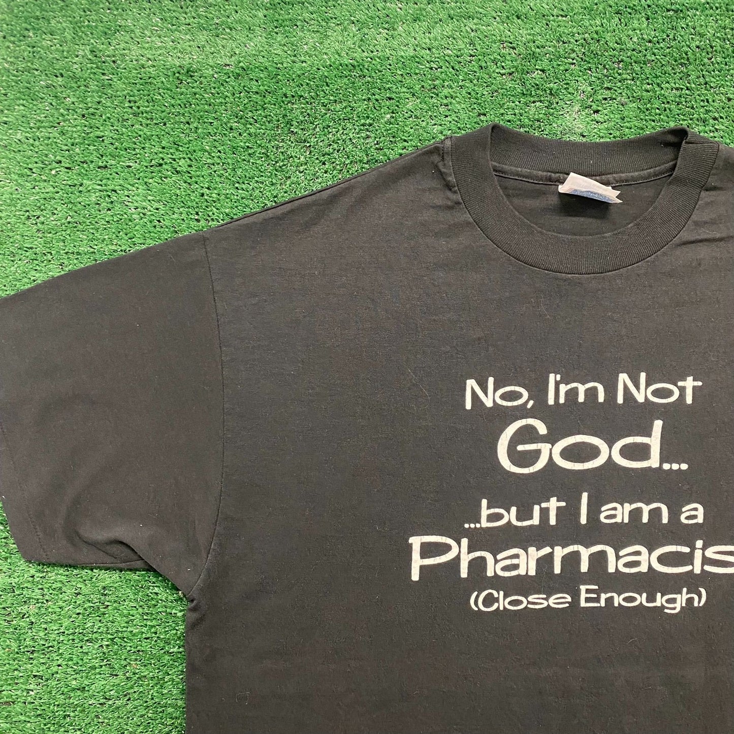 Vintage 90s Essential Drugs Pills Funny Quote Single Stitch Tee