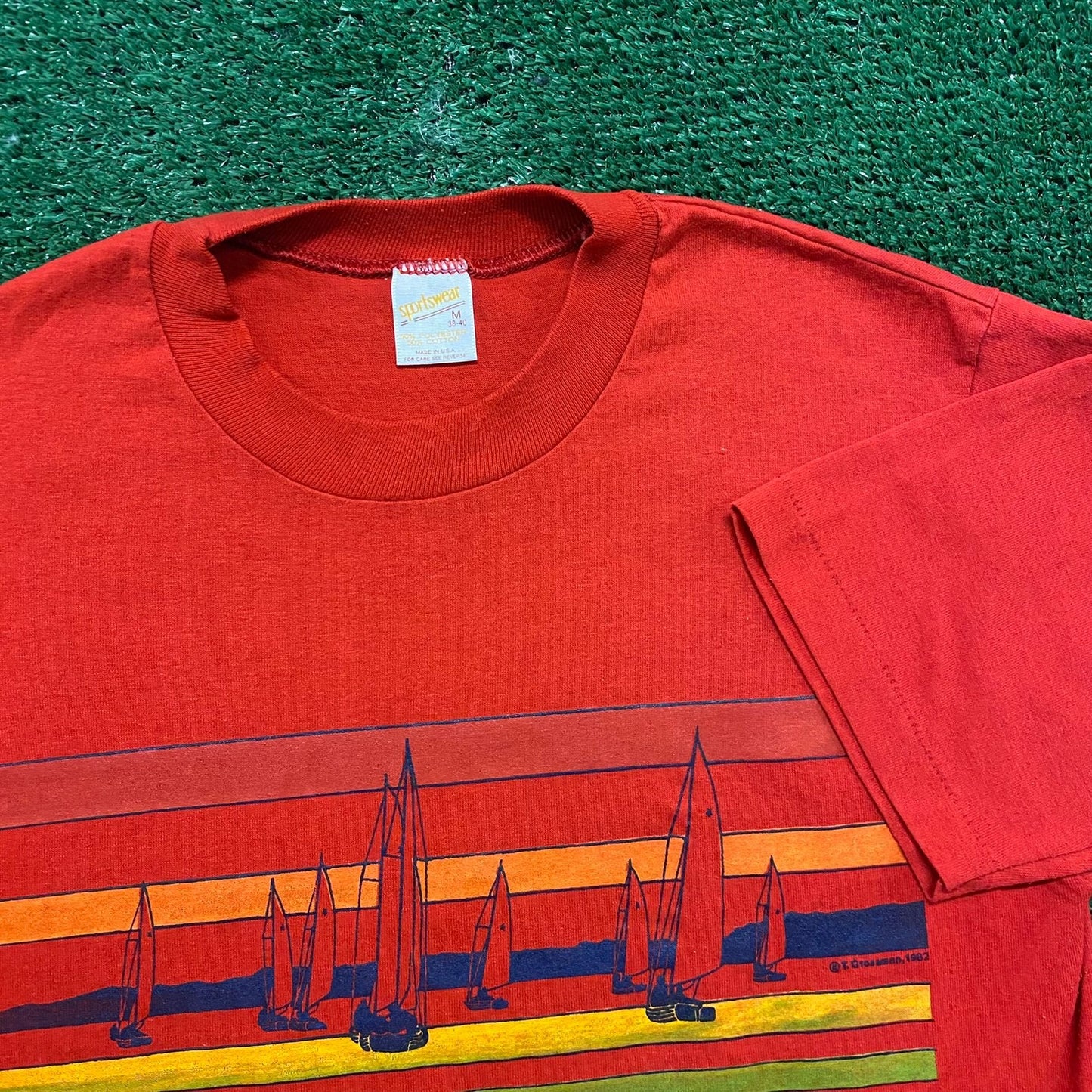 Sailboats Vintage 90s Nautical Sailing T-Shirt