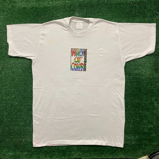 Vintage 80s Feminist Shirt BIPOC Rainbow Single Stitch Tee